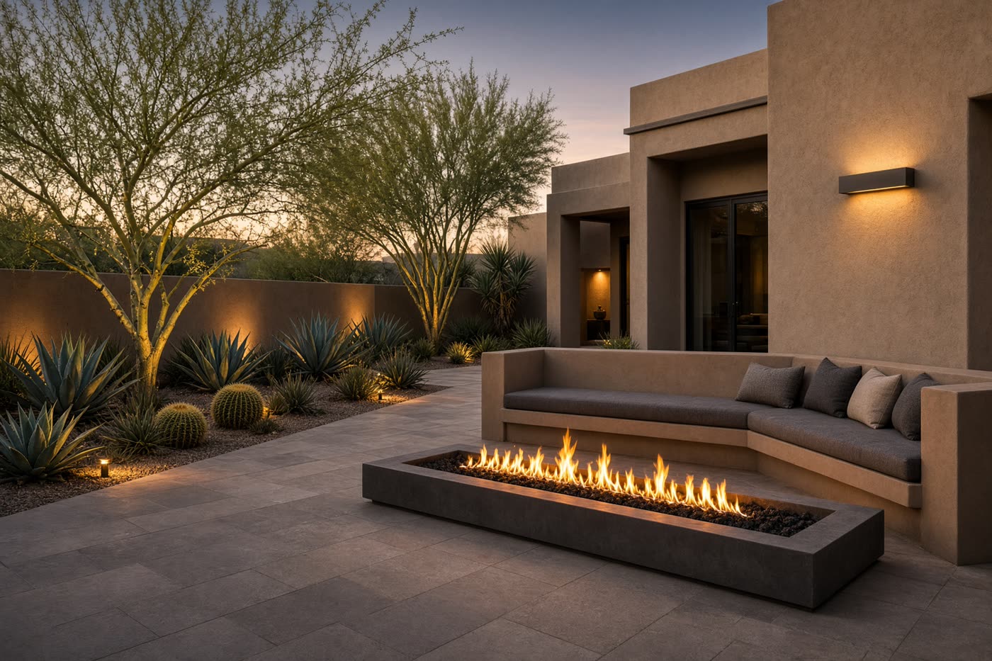 Fire courtyard in North Phoenix