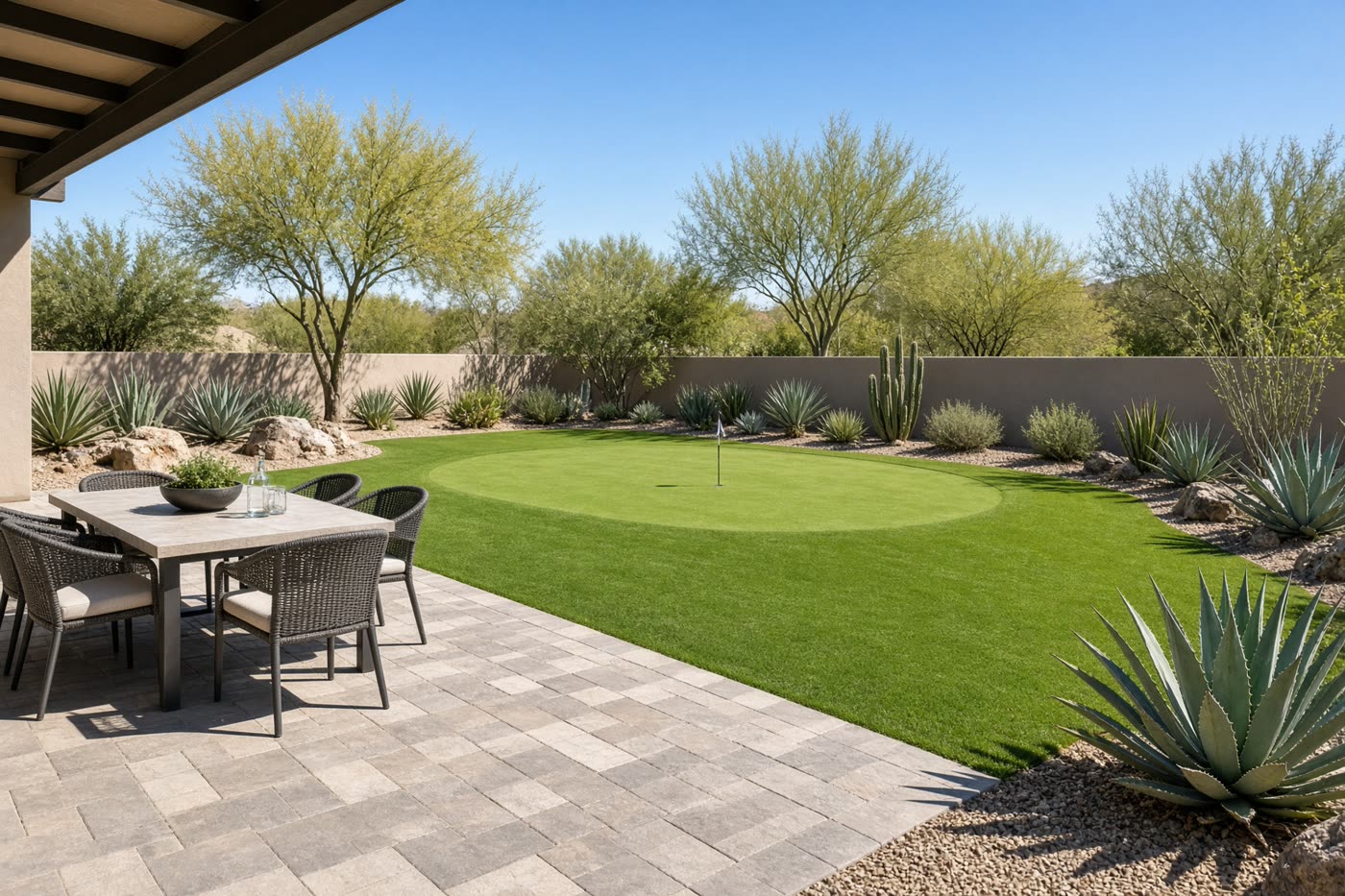 Putting-green backyard in Deer Valley